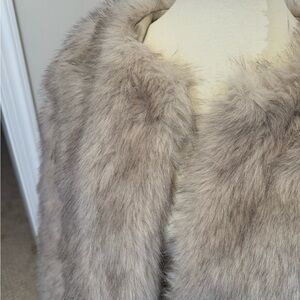 Fuzzy Faux Fur Cropped Open Jacket